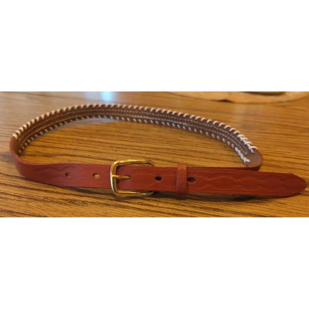 NOS Magic Forest Lake George NY Novelty Beaded Leather Belt Kids Youth Adult 26
